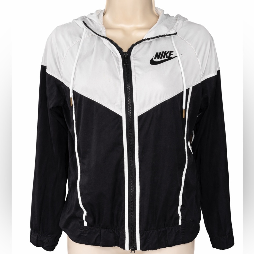 Nike Windrunner Black White Hooded Windbreaker Jacket